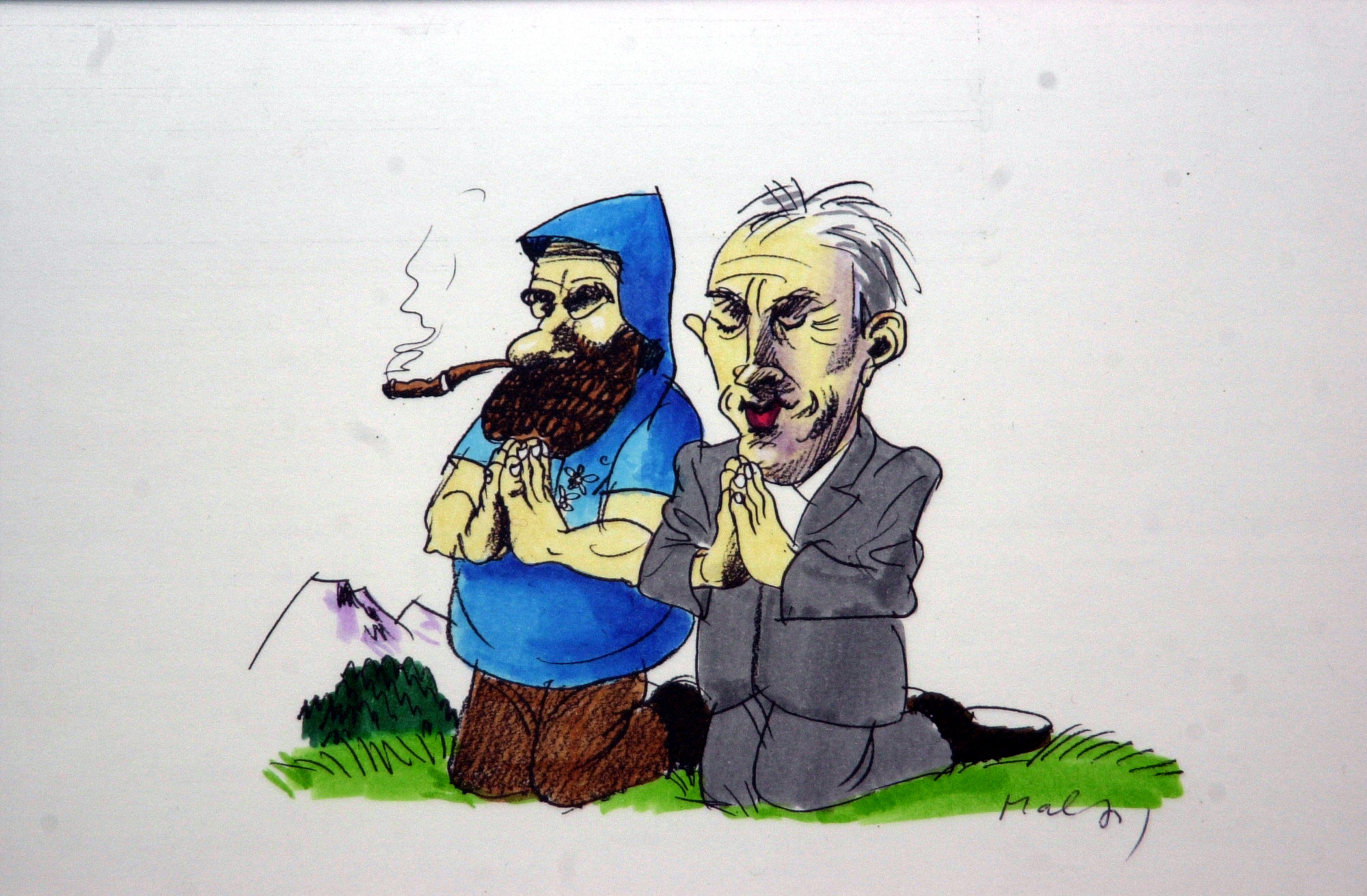 ....er betet mit den Bauern.
(Illustration: Urs Maltry)